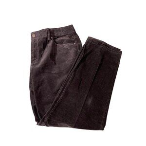 Talbots Womens Corduroy Pants 16W Black Heritage Cotton Straight Fit Preppy
